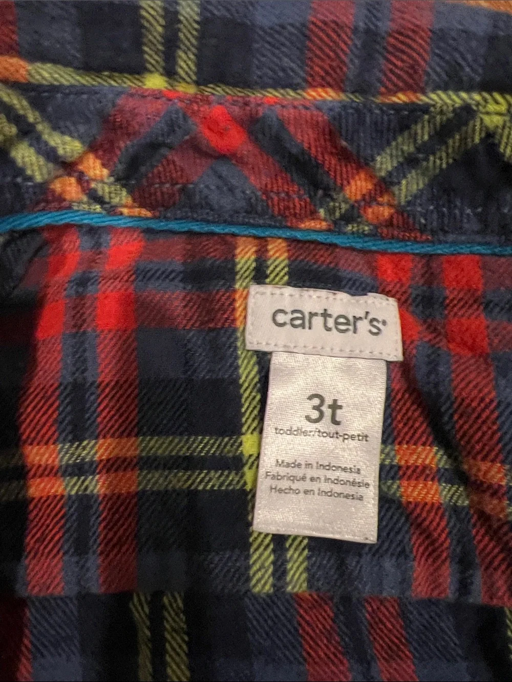 Carter's Red, Navy & Yellow Plaid Button-Up Shirt